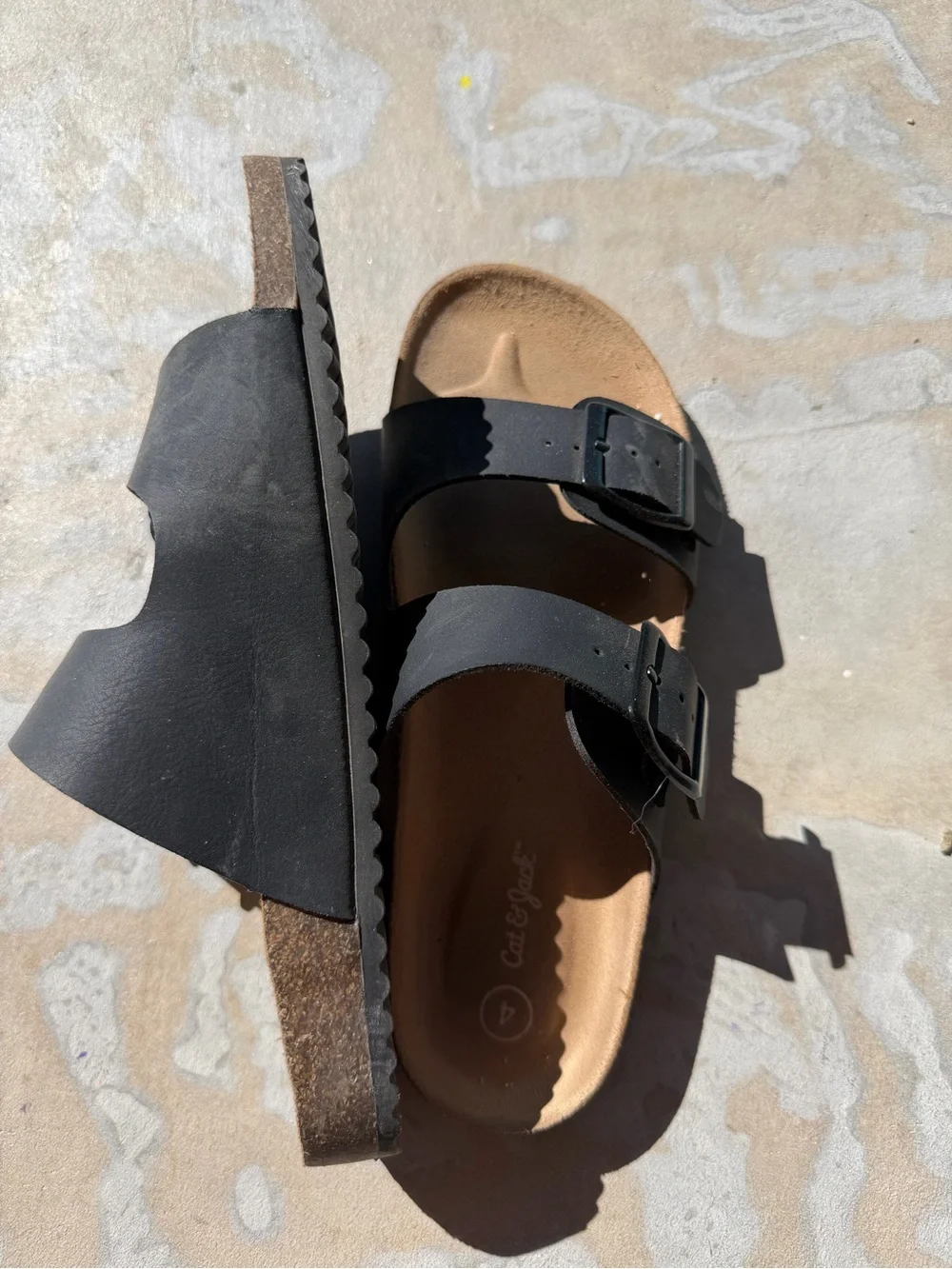Cat & Jack Black Double-Buckle Slide Sandals